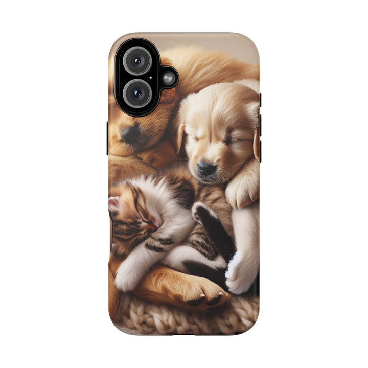 Cute Pets Phone Case - Adorable Puppy and Kitten Design, Animal Lover Gift