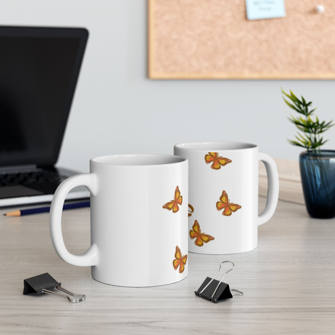 Butterfly 'Fly Free' Ceramic Mug - Inspiring Drinkware for Nature Lovers