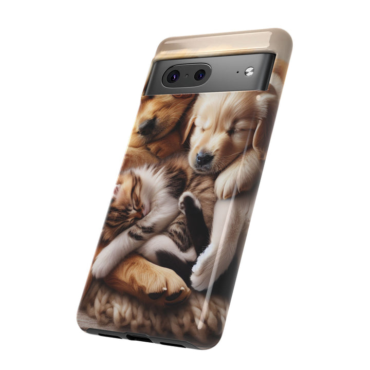 Cute Pets Phone Case - Adorable Puppy and Kitten Design, Animal Lover Gift