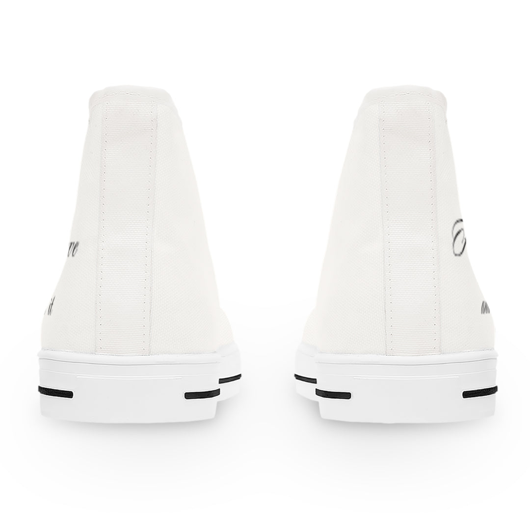 Women&#039;s High Top Sneakers with Butterfly Design - Inspire Your Style