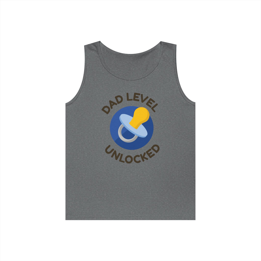 Dad Level Unlocked Tank Top - Unisex Heavy Cotton Sleeveless Shirt for New Dads