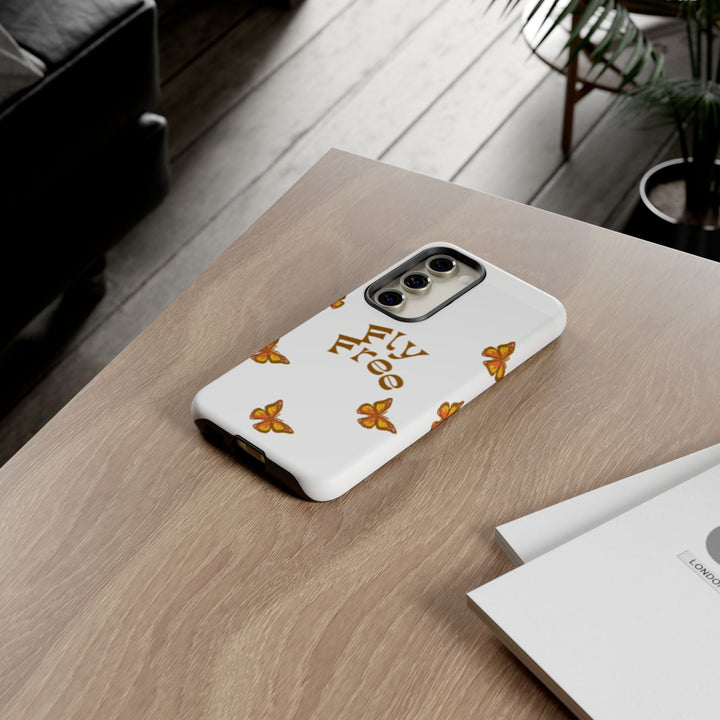 Stylish Phone Case | 'Fly Free' Butterfly Design | Unique Tough Cases