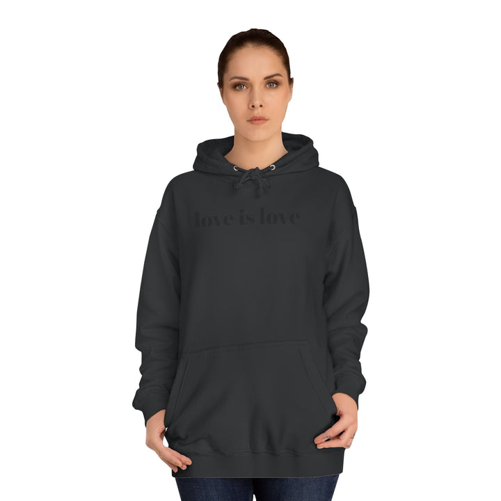 Unisex Love is Love Hoodie - Rainbow College Sweatshirt for Pride, LGBTQ+, Everyday Wear, Gift, Casual Style