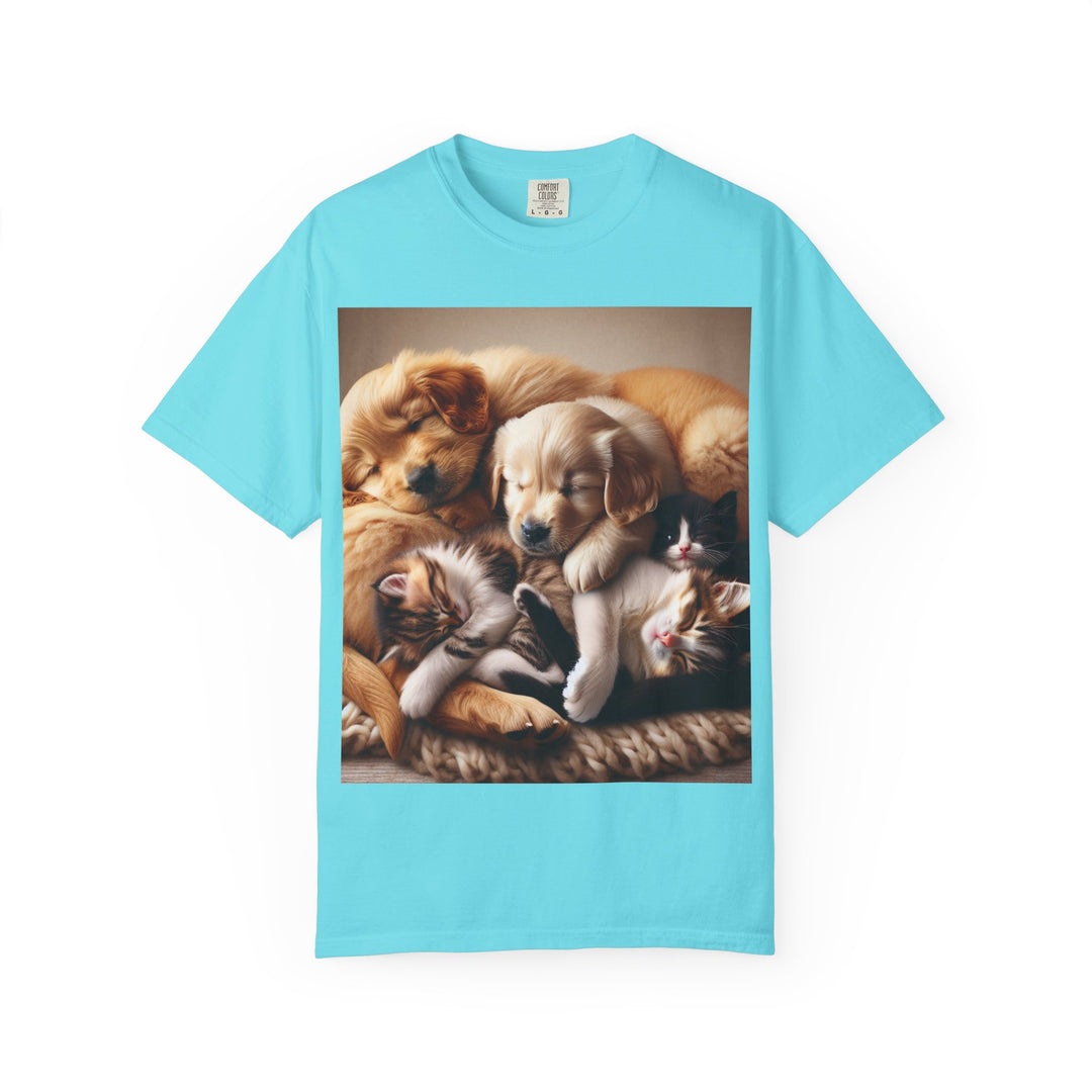 Cute Pets Snuggle Unisex Garment-Dyed T-shirt