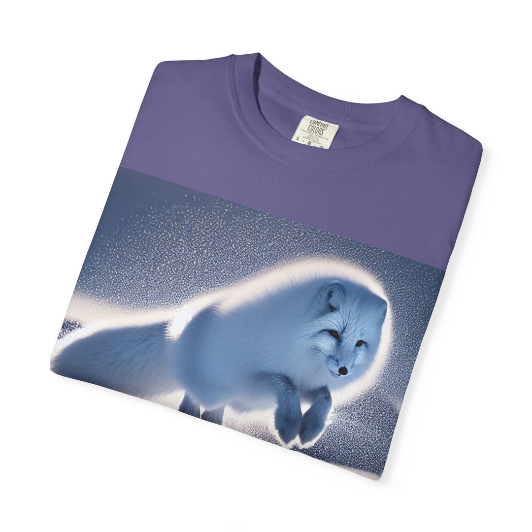 Snow Fox Jumping Unisex Garment-Dyed T-Shirt