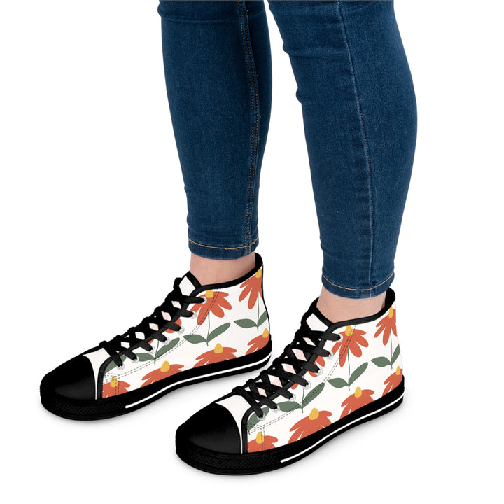 Floral Women's High Top Sneakers - Stylish & Comfortable