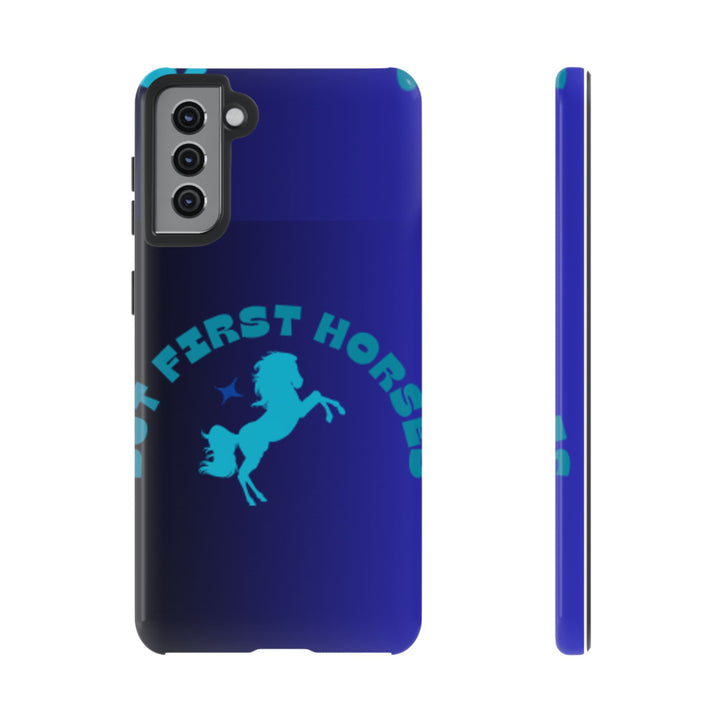 But First Horses Phone Case – Durable Tough Case for Horse Lovers