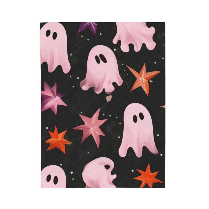 Pink Ghost Halloween Blanket - Velveteen Plush