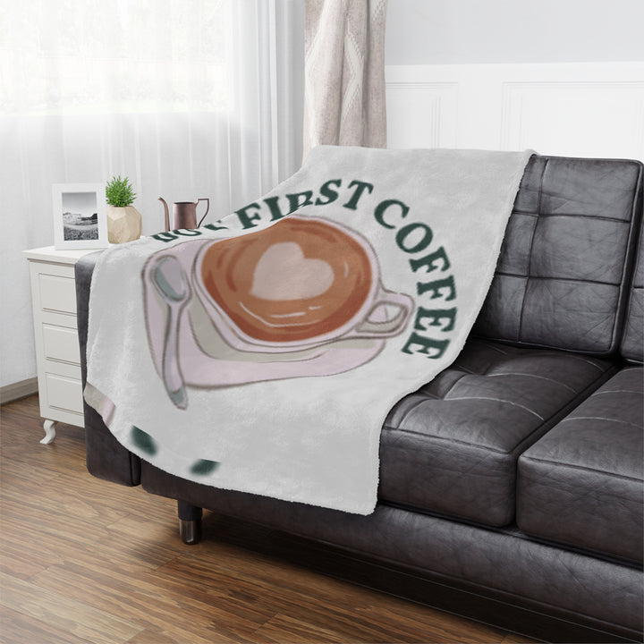 coffee now please Minky Blanket