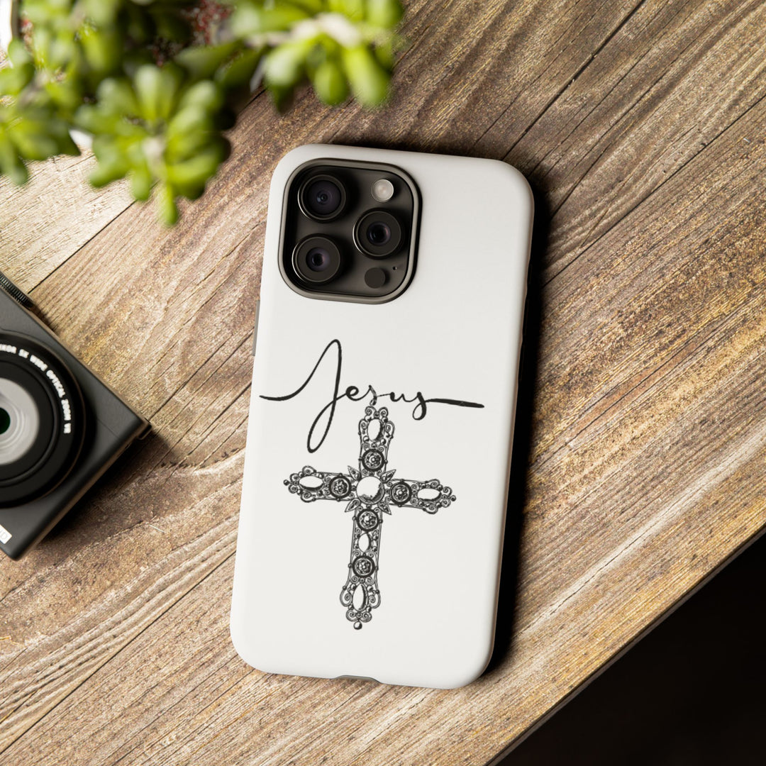 Stylish Tough Case with Jesus Design - Faith-Inspired Phone Cover, Christian Gift, Custom Phone Accessory, Unique Cell Phone Case