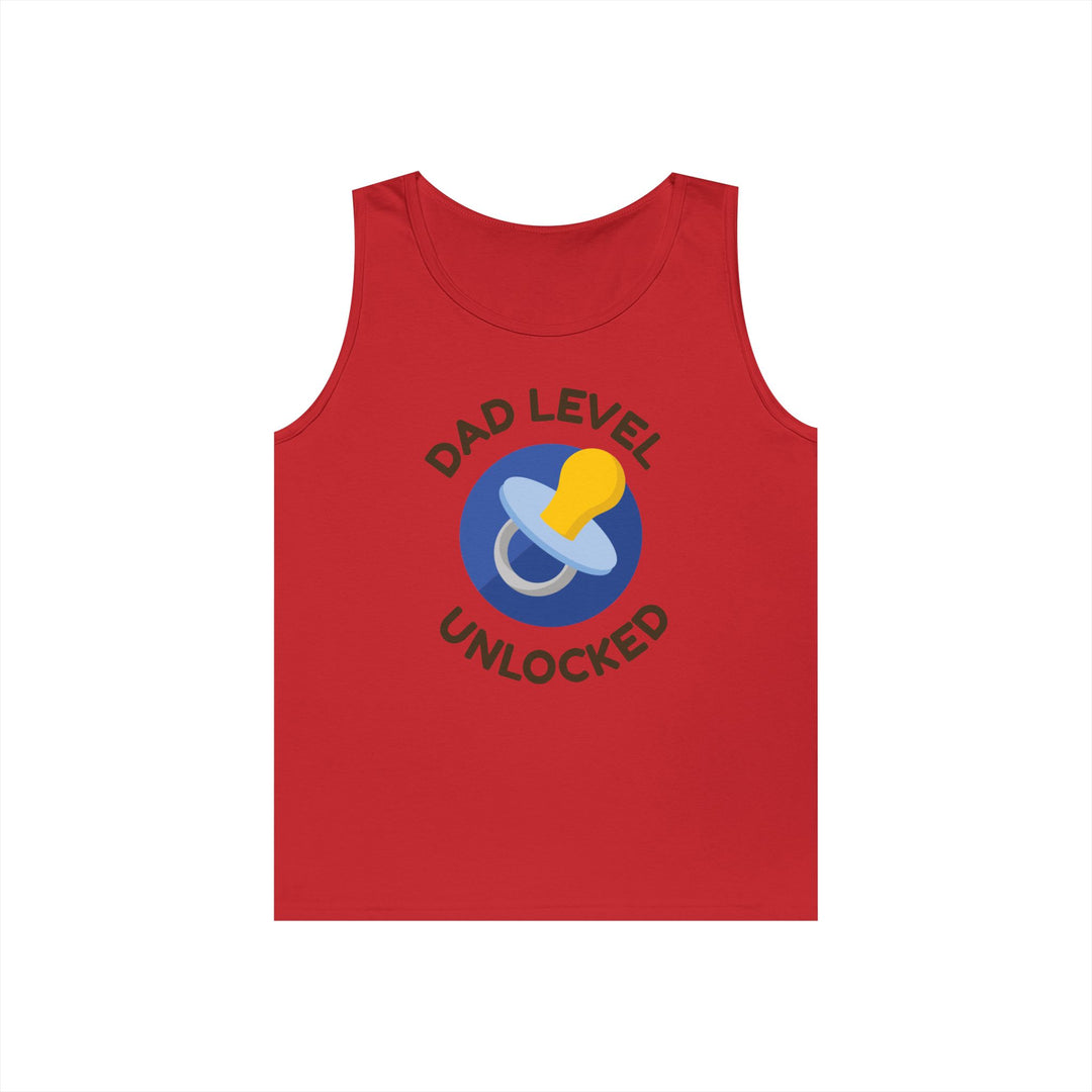 Dad Level Unlocked Tank Top - Unisex Heavy Cotton Sleeveless Shirt for New Dads