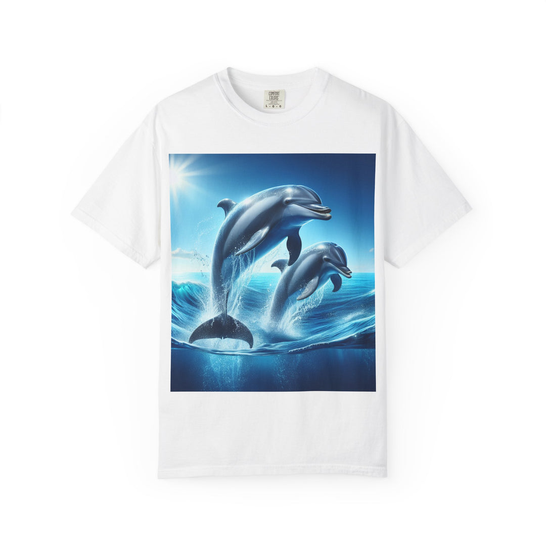 Ocean Jumping Dolphins T-Shirt - Unisex Garment-Dyed Tee