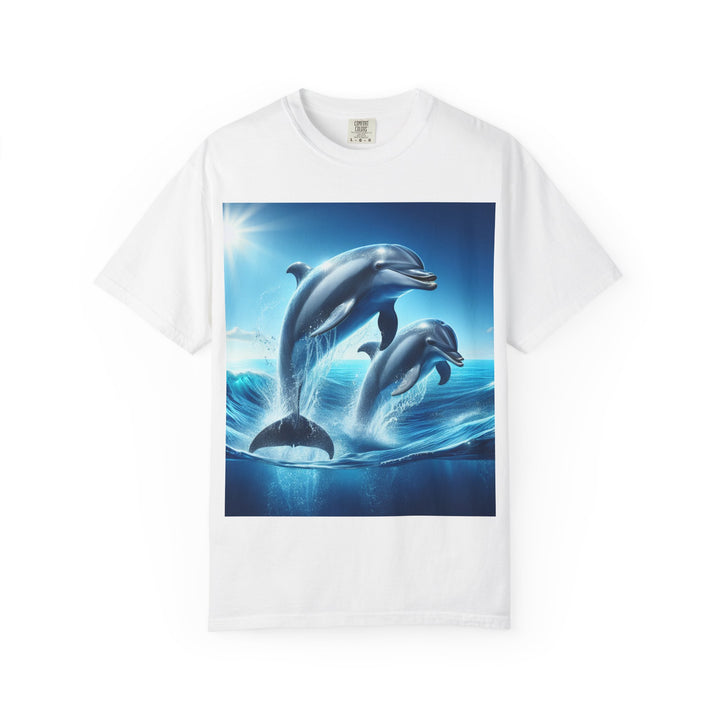 Ocean Jumping Dolphins T-Shirt - Unisex Garment-Dyed Tee