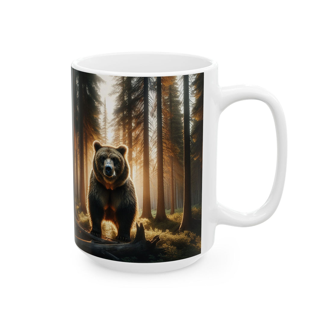 Nature-Inspired Bear Ceramic Mug - Perfect for Outdoor Lovers, Coffee Enthusiasts, Gifts, Campsite Vibes, Forest Decor