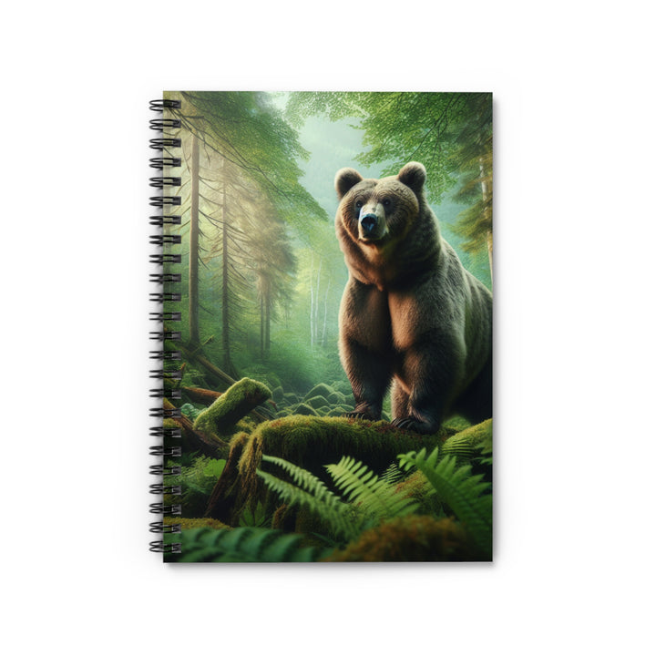 Nature-Inspired Spiral Notebook with Bear Design - Perfect for Nature Lovers
