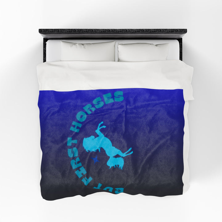 Velveteen Plush Blanket for horse lovers