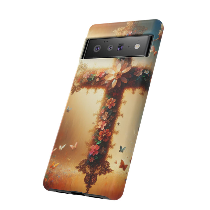 Floral Cross Phone Case, Tough Cases for Christians, Religious Gifts, Cute Floral Accessories, Chic Phone Cover, Spring Vibes