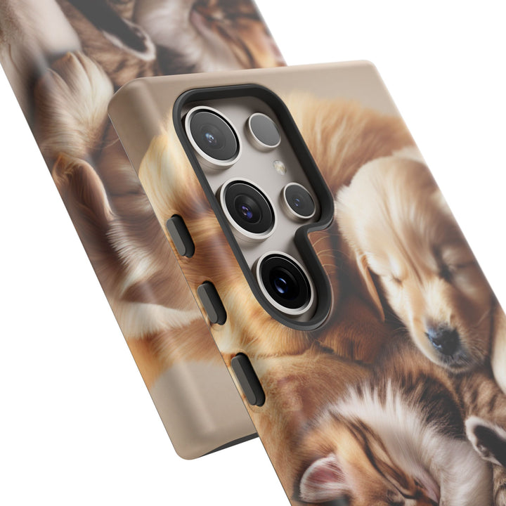 Cute Pets Phone Case - Adorable Puppy and Kitten Design, Animal Lover Gift