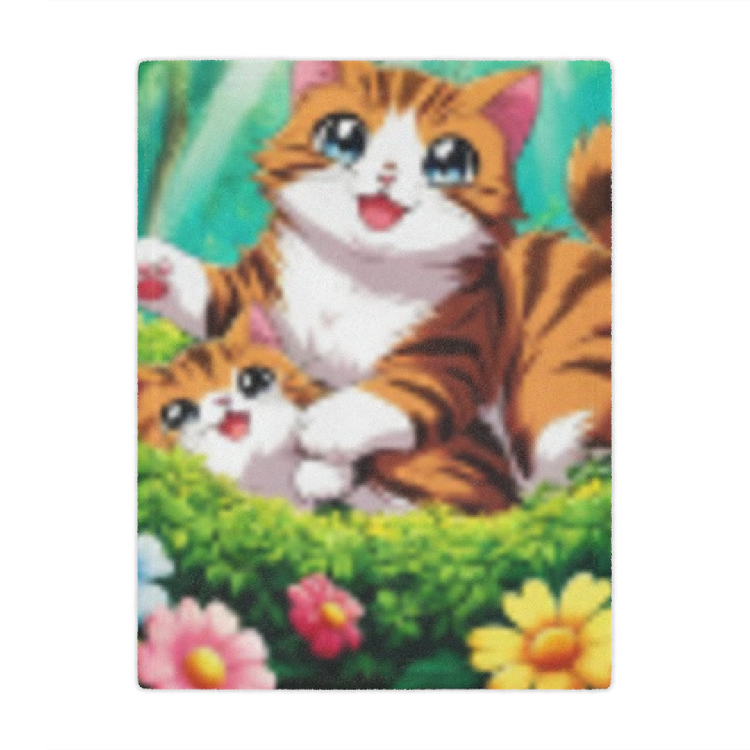 Cozy Cat Minky Blanket - Cute Kitten Design for Pet Lovers