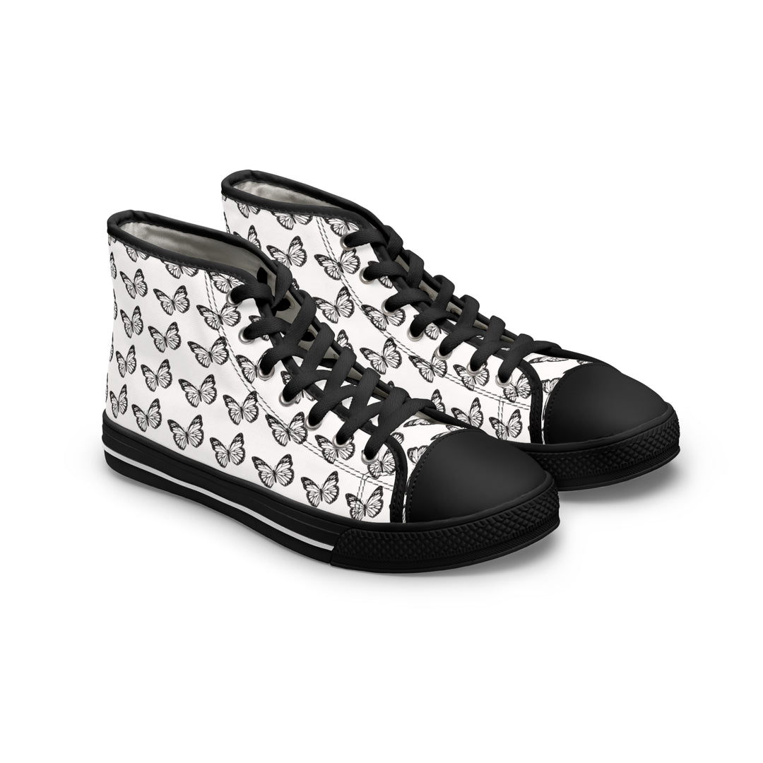 Butterfly Print High Top Sneakers for Women - Stylish and Trendy Footwear