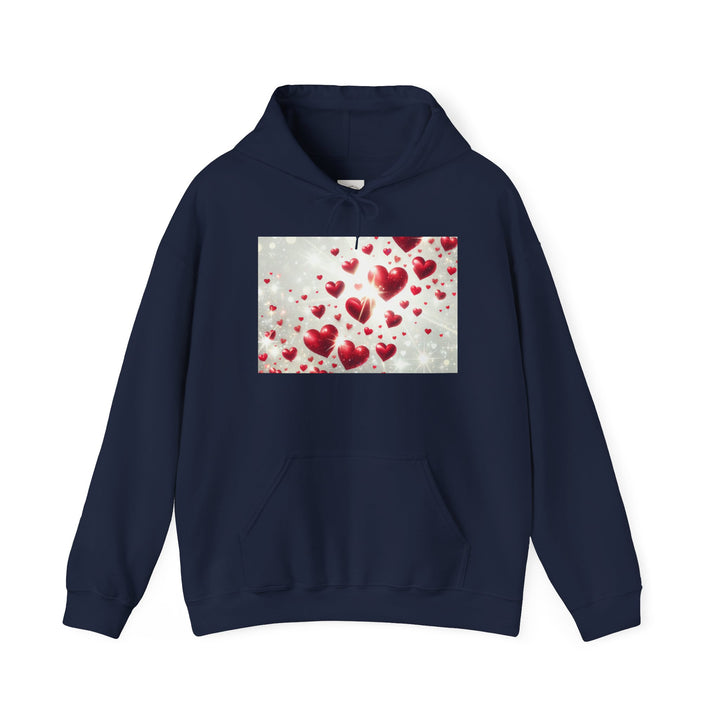 Love Hearts Unisex Hoodie, Cozy Valentine's Day Sweatshirt, Warm Gift for Him/Her, Cute Snug Pullover for Couples, Romantic Apparel