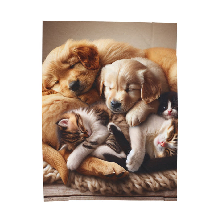 Cozy Pet-Themed Velveteen Plush Blanket - Perfect for Animal Lovers