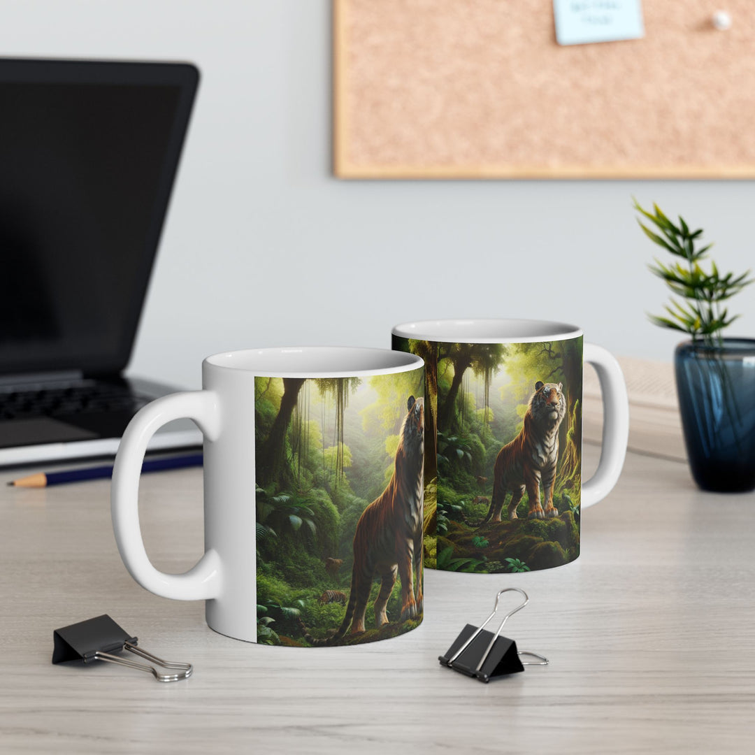 Jungle Tiger Ceramic Mug - 11oz & 15oz Nature Inspired Coffee Cup