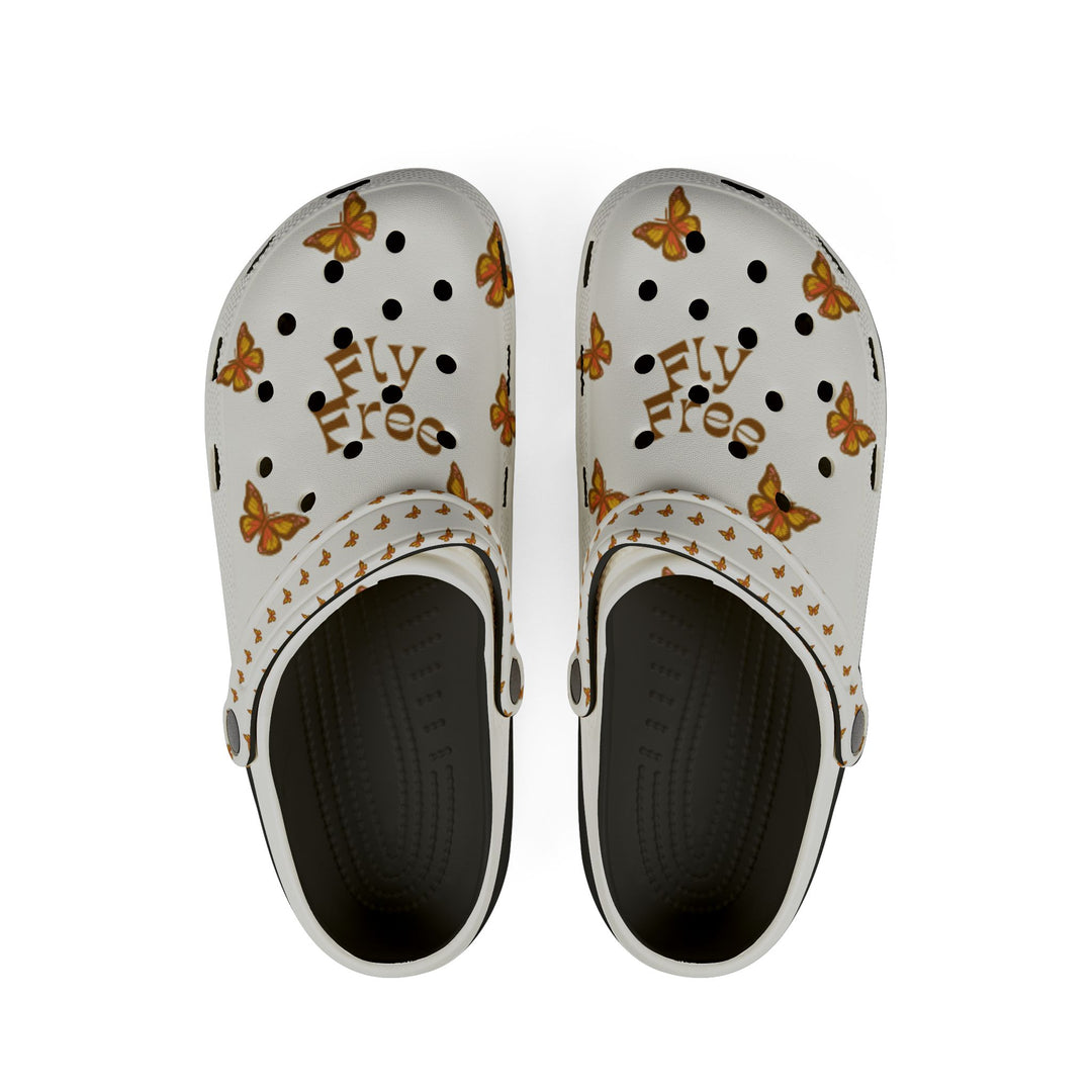 Fly Free EVA Foam Clogs - Butterflies Design for Comfortable Everyday Wear
