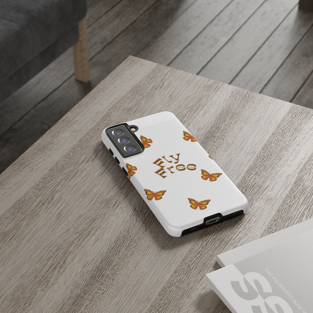 Stylish Phone Case | 'Fly Free' Butterfly Design | Unique Tough Cases