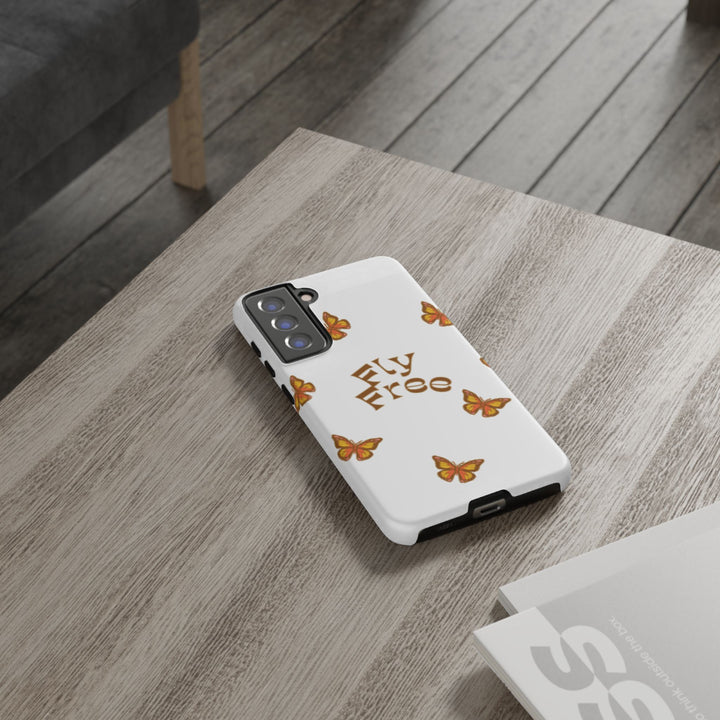 Stylish Phone Case | 'Fly Free' Butterfly Design | Unique Tough Cases