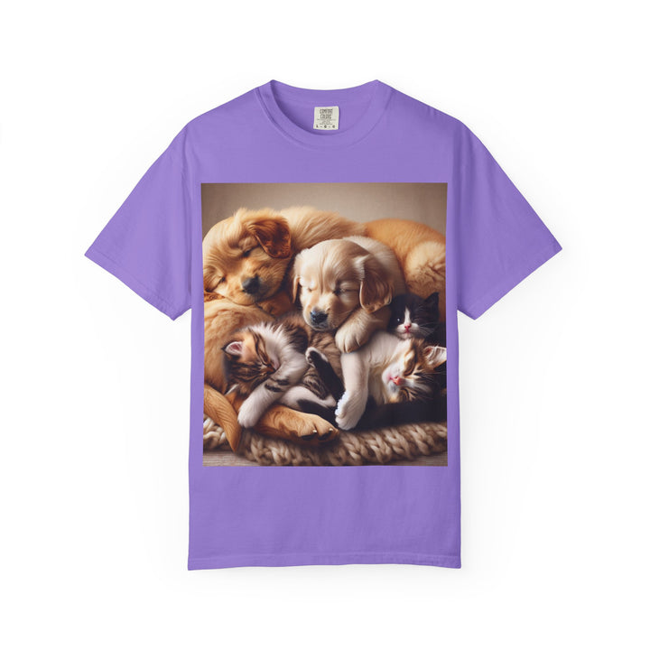 Cute Pets Snuggle Unisex Garment-Dyed T-shirt