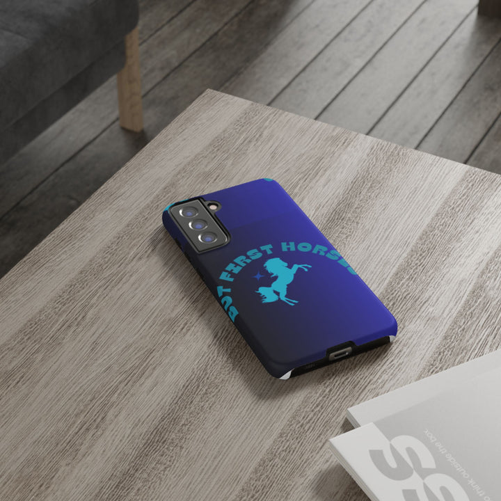 But First Horses Phone Case – Durable Tough Case for Horse Lovers