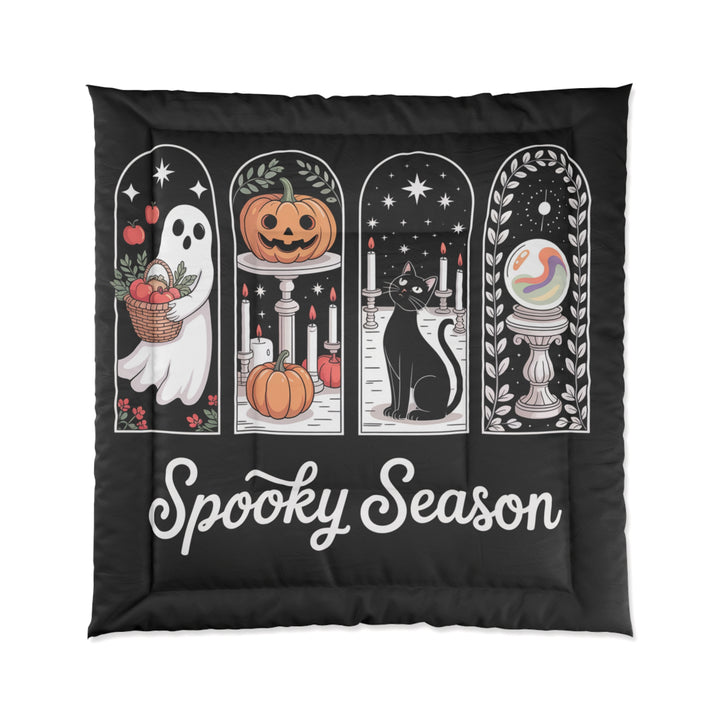 Spooky Season Comforter, Halloween Bedding, Cozy Throw, Ghost and Pumpkin Blanket, Autumn Decor, Fall Home Accessories