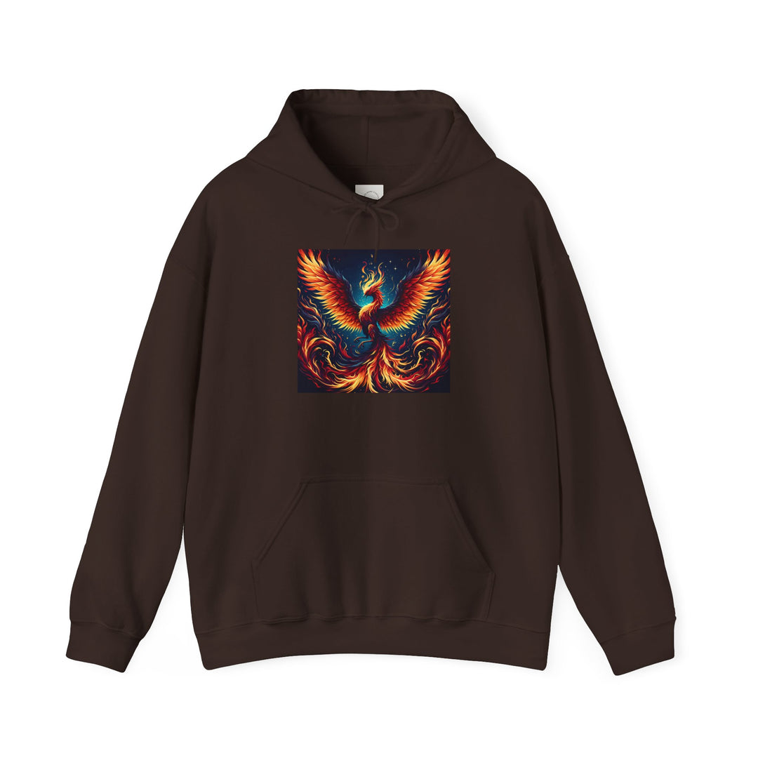 Vibrant Phoenix Graphic Hoodie, Cozy Spiritual Sweatshirt, Unisex Casual Apparel, Perfect Gift for All Occasions, Warm Layering Piece