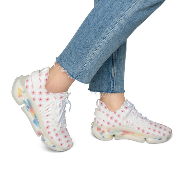 Women's Floral Mesh Sneakers - Lightweight Comfort for Active Lifestyle