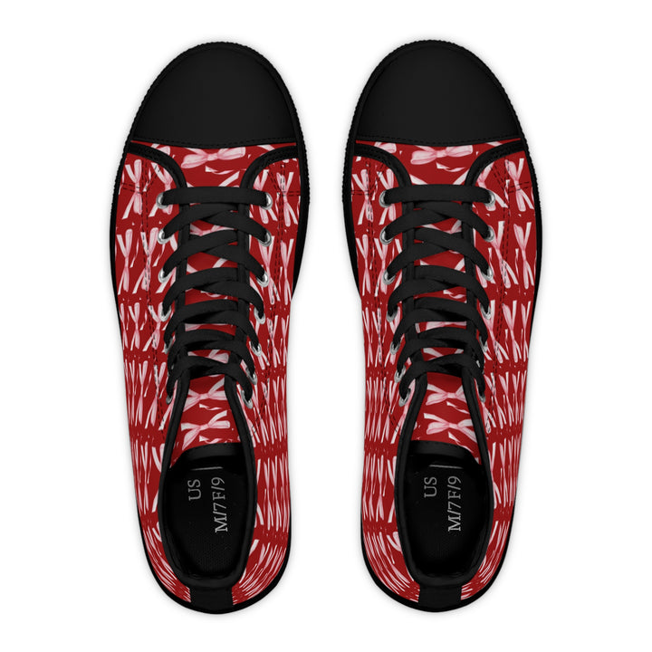 Women’s High Top Sneakers with Cheerful Dragonfly Print