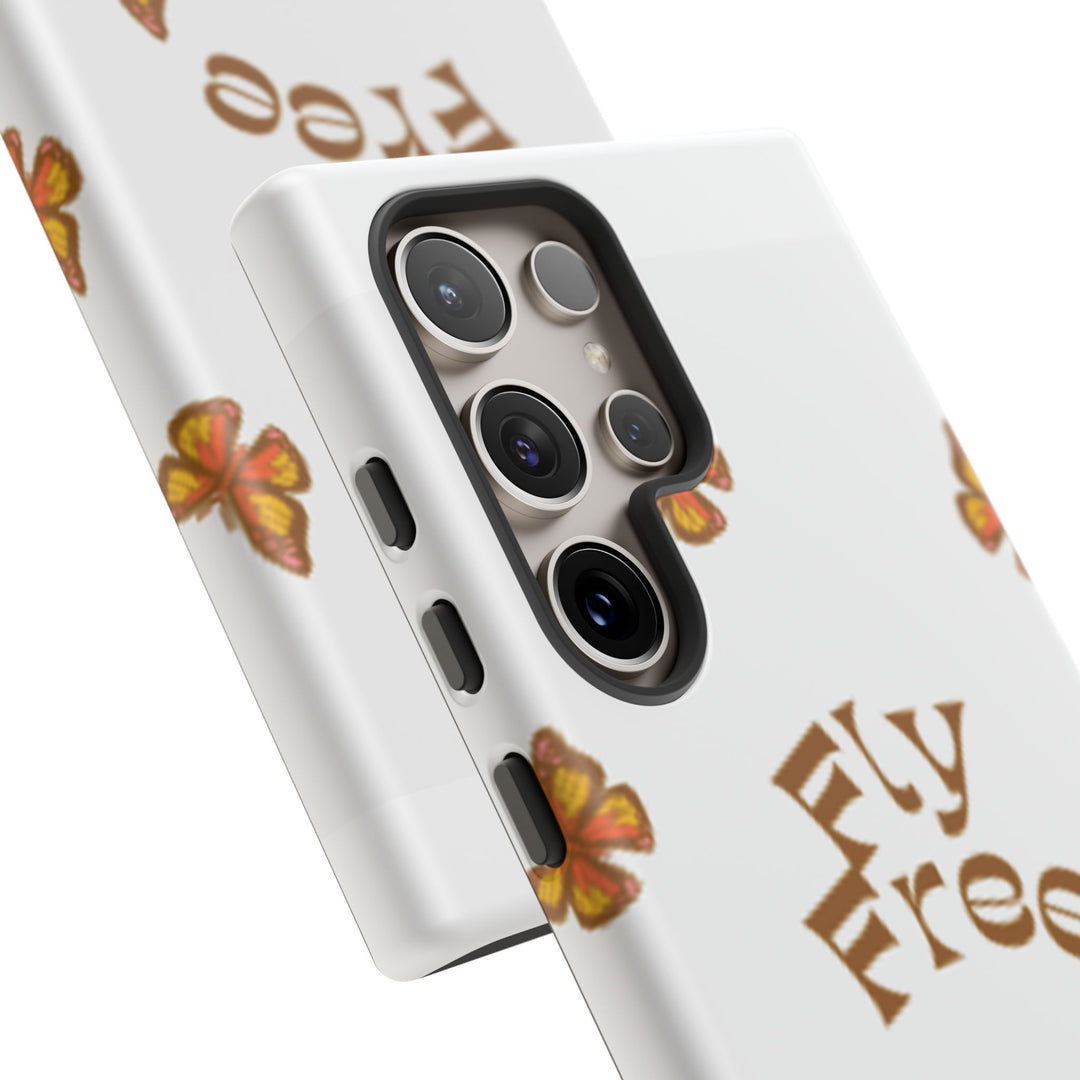 Stylish Phone Case | 'Fly Free' Butterfly Design | Unique Tough Cases