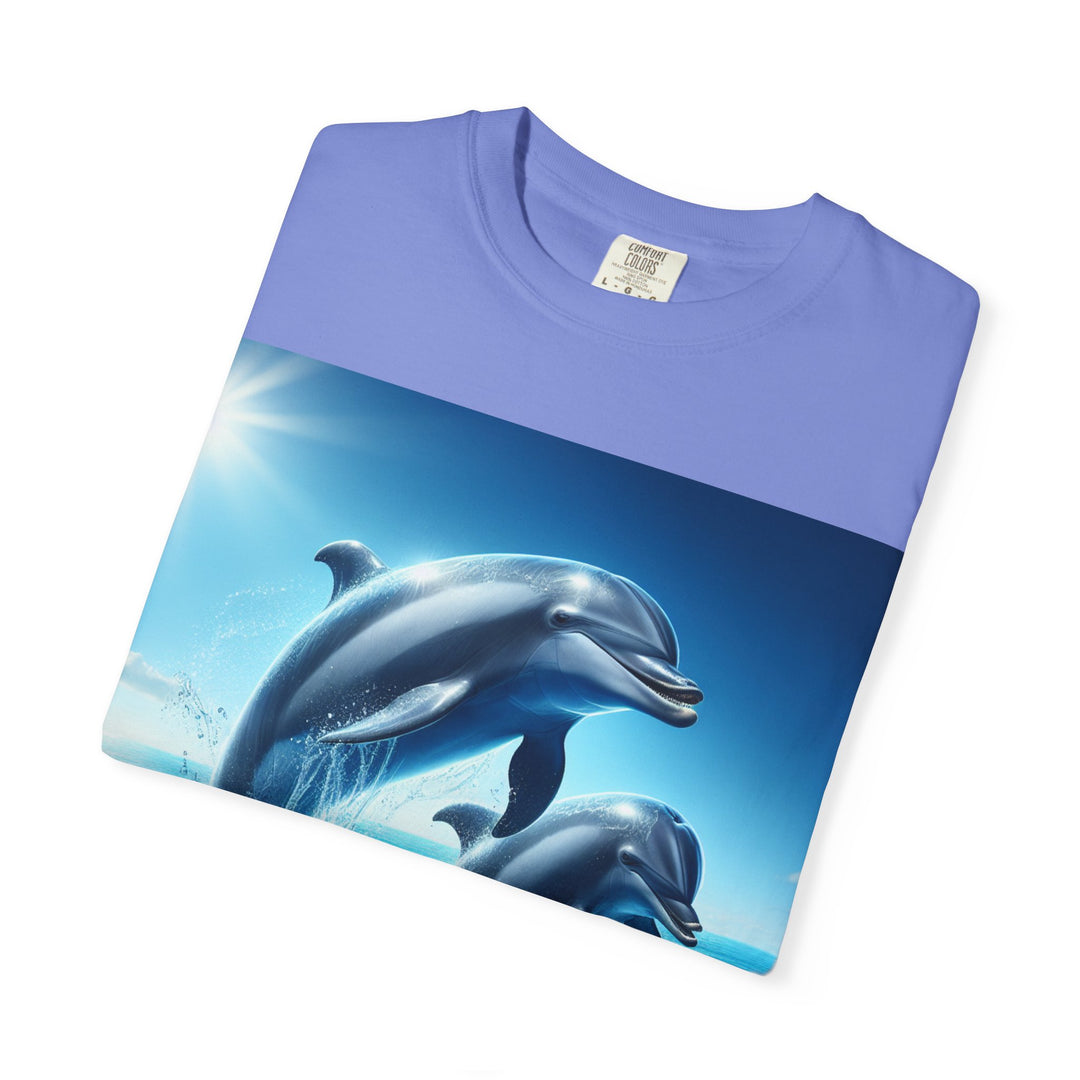 Ocean Jumping Dolphins T-Shirt - Unisex Garment-Dyed Tee