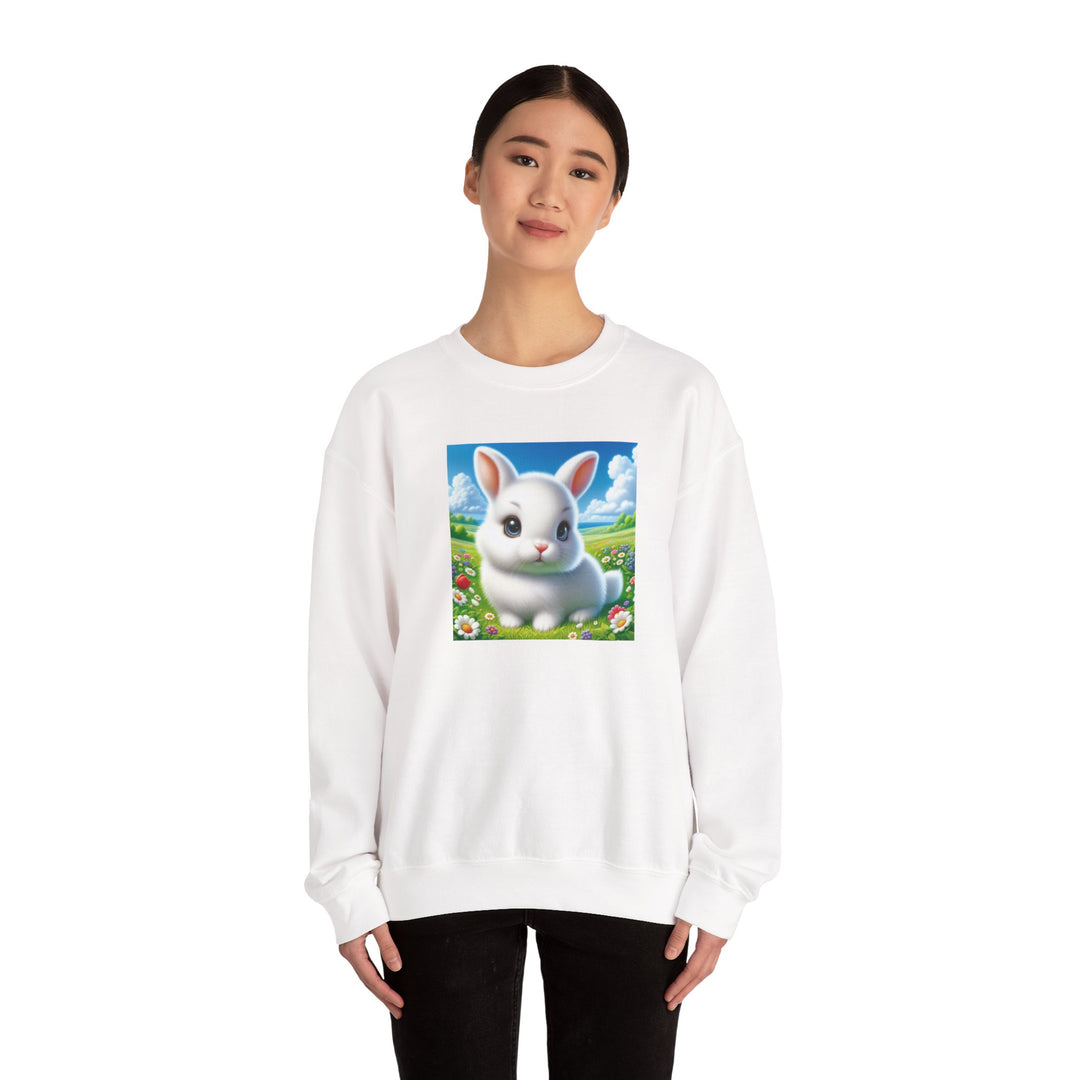 Cute Bunny Design Crewneck Sweatshirt, Cozy Sweatshirt, Spring Fashion, Easter Gift, Unisex Pullover, Animal Lover Apparel