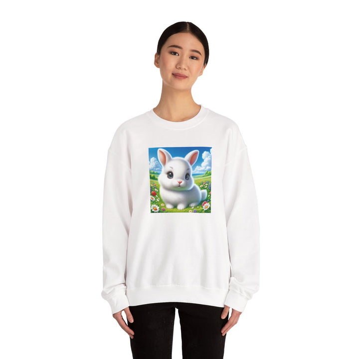 Cute Bunny Design Crewneck Sweatshirt, Cozy Sweatshirt, Spring Fashion, Easter Gift, Unisex Pullover, Animal Lover Apparel