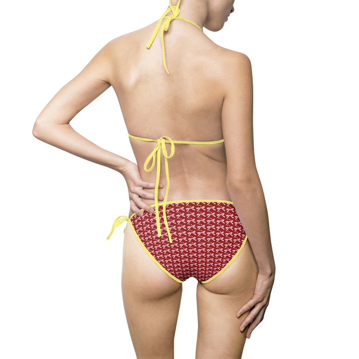 Red Pattern Bikini Swimsuit