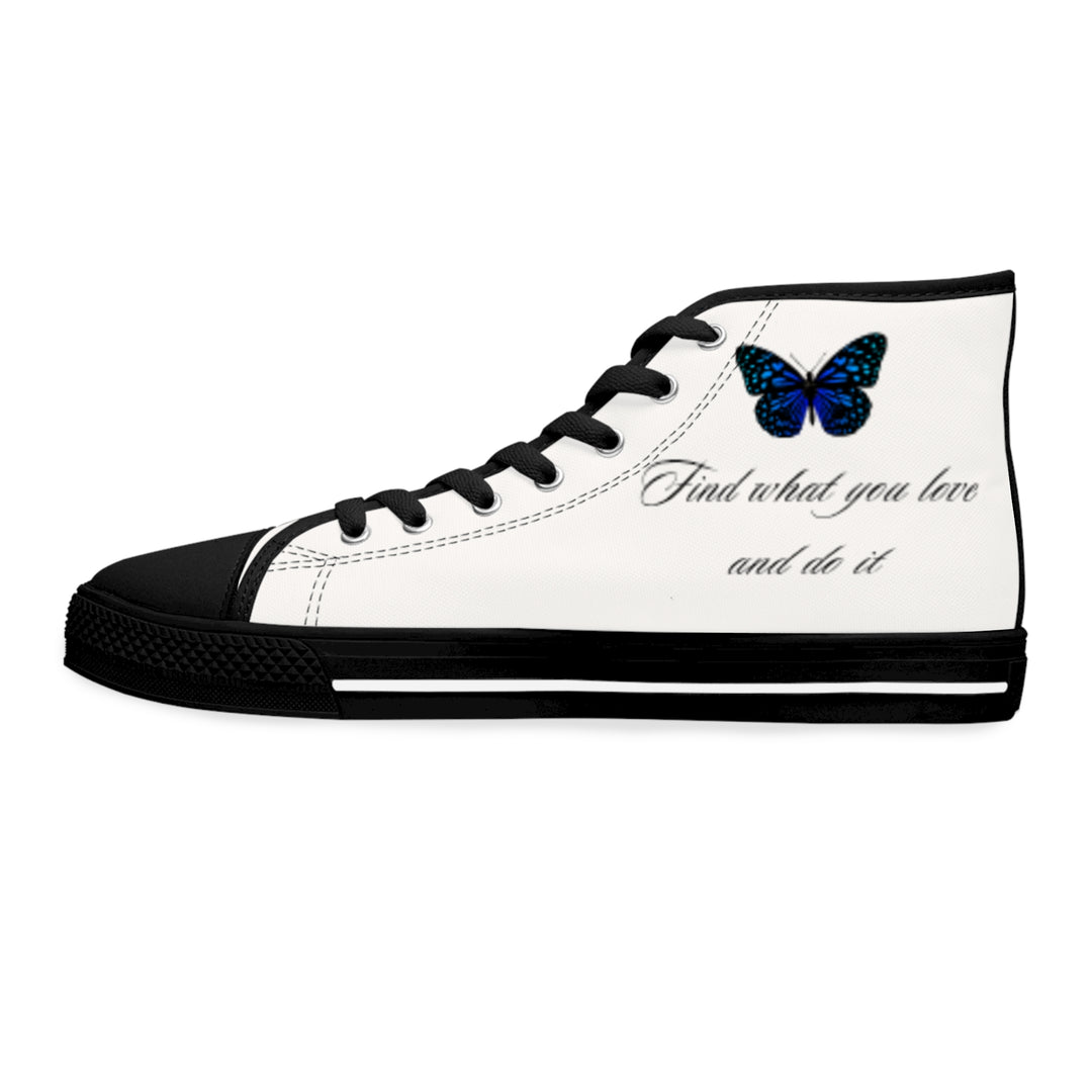 Women&#039;s High Top Sneakers with Butterfly Design - Inspire Your Style