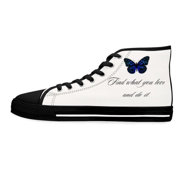 Women&#039;s High Top Sneakers with Butterfly Design - Inspire Your Style