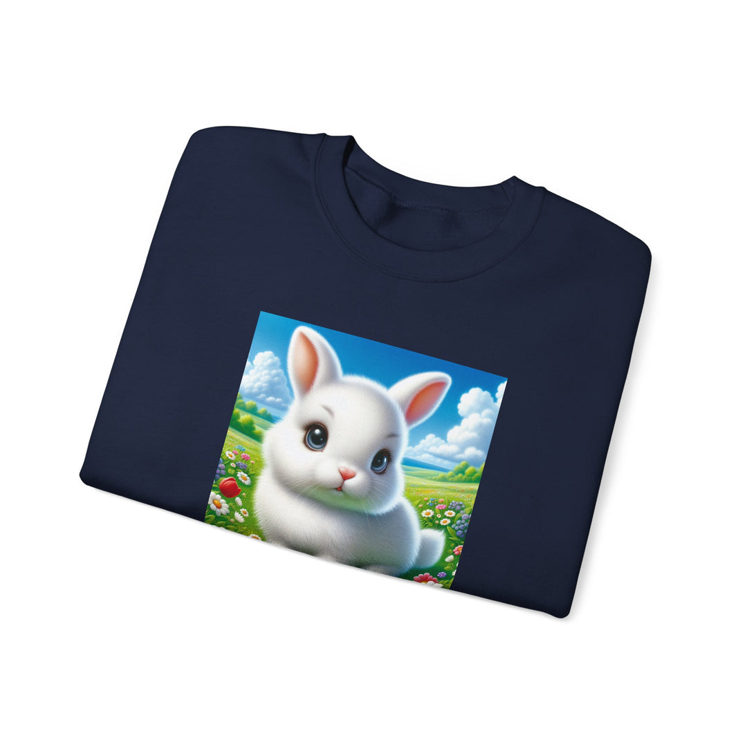 Cute Bunny Design Crewneck Sweatshirt, Cozy Sweatshirt, Spring Fashion, Easter Gift, Unisex Pullover, Animal Lover Apparel