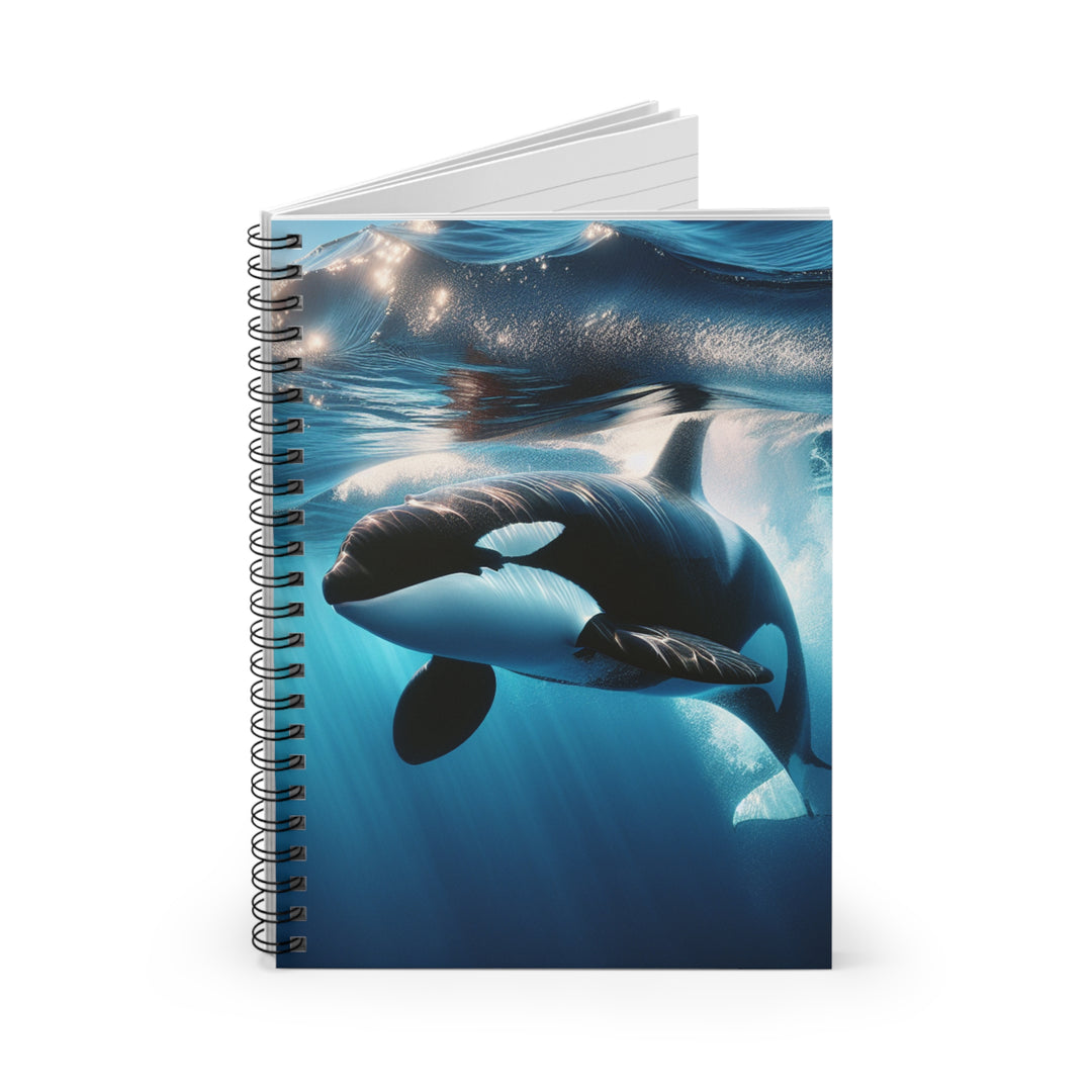 Ocean Whale Spiral Notebook - Ruled Lines, Marine Wildlife Journal, Gift for Nature Lovers, Whale Watching Souvenir, School Supplies