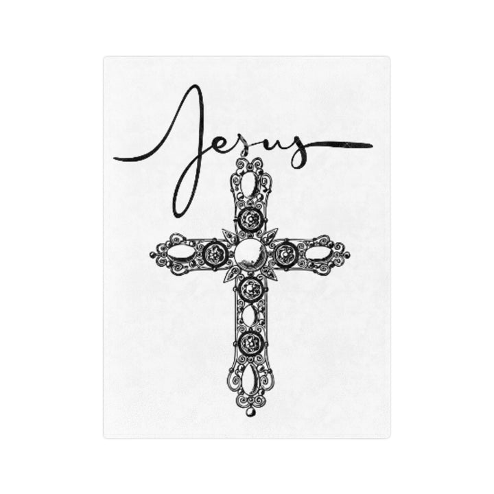 Elegant Faith Velveteen Blanket | Cozy Religious Décor for Home, Christian Gift, Church Events, Inspirational Throw