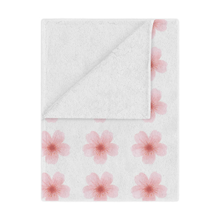 Cherry Blossom Minky Blanket - Cozy Floral Throw for Home Decor