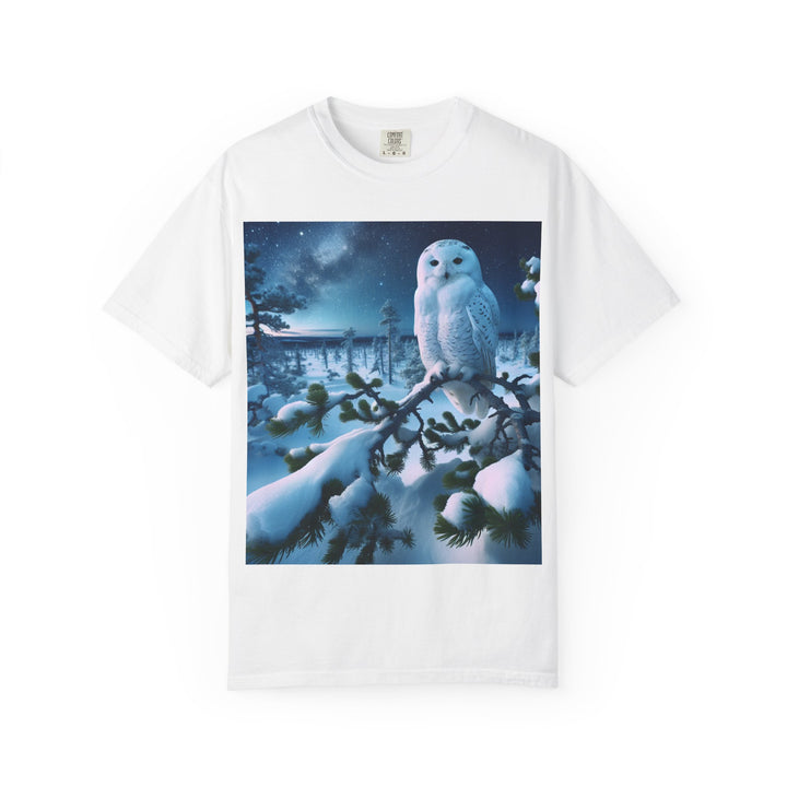 Mystical Owl Unisex Garment-Dyed T-Shirt – Cozy Winter Vibes
