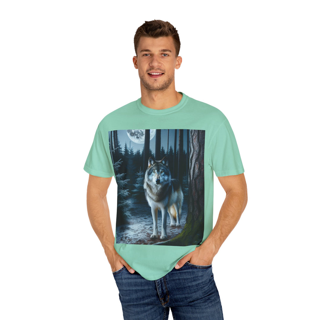 Moonlit Wolf Unisex Garment-Dyed T-shirt
