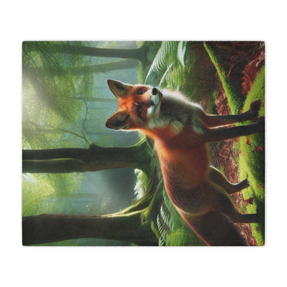 Forest Fox Minky Blanket - Comforting Wildlife Fleece Throw for Cozy Evenings